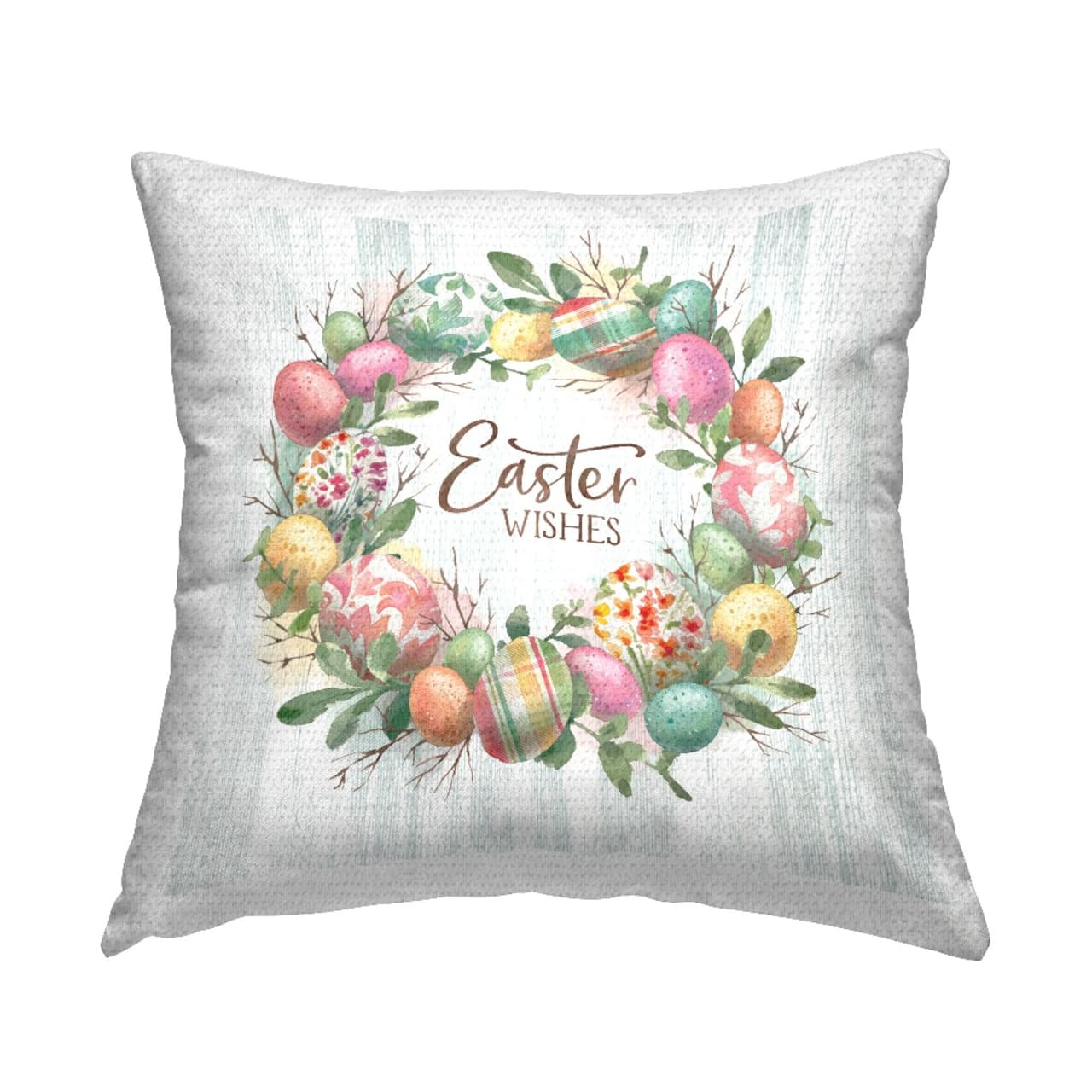 Stupell Industries Easter Wishes Wreath Outdoor Printed Pillow